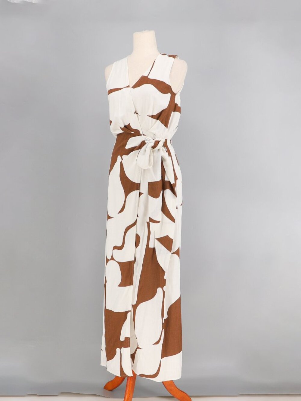 NWT SABO Madeira Split Wrap Maxi Dress in Sunroom Chocolate Size US 2 - Picture 3 of 9